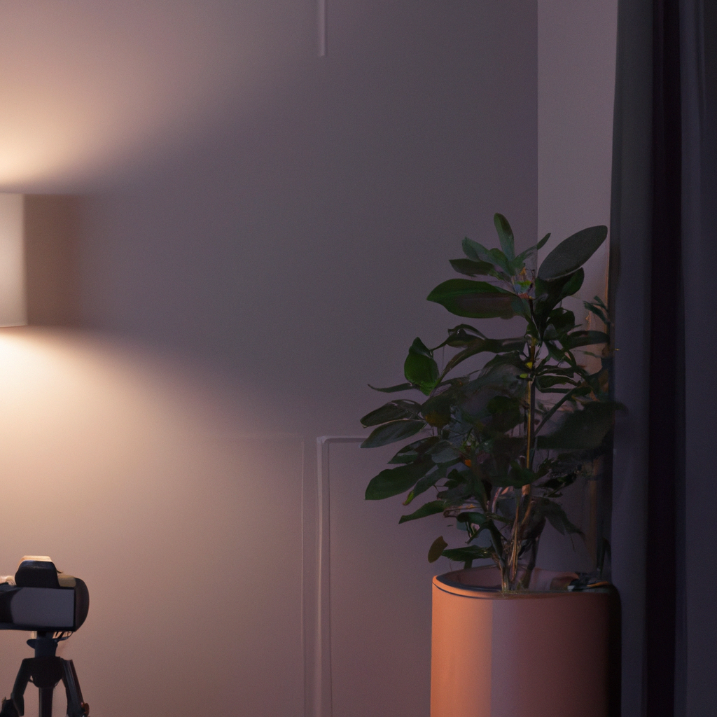 Sunlit Toronto photo studio interior with camera and backdrop